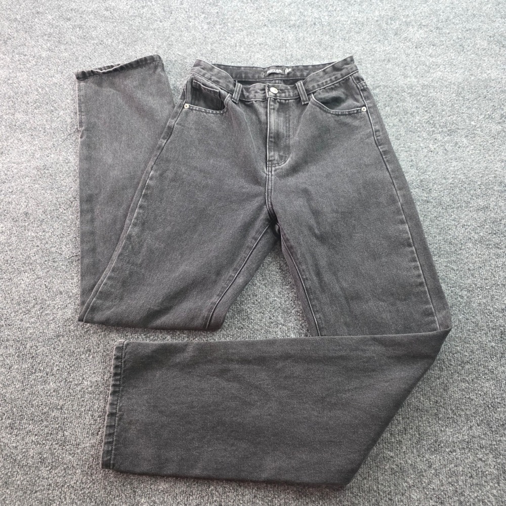 Nasty Gal Jeans High Waisted Straight Leg Split Hem Washed Black‎ Size US 4 W